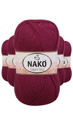 5 Adet Süper İnci El Örgü İpi 100 gr Vişne Çürüğü 2187