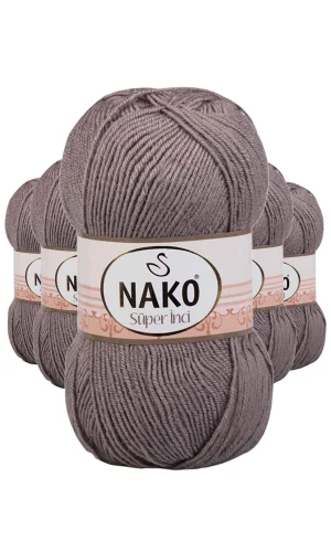 5 Adet Süper İnci El Örgü İpi 100 gr Vizon 2000