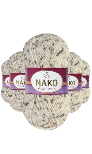 5 Adet Vega Tweed Premium Akrilik El Örgü İpi Yünü No: 35017