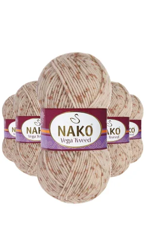 5 Adet Vega Tweed Premium Akrilik El Örgü İpi Yünü No: 35032