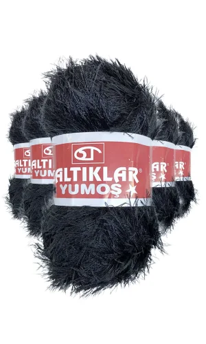 5 Adet Yumoş Sakallı El Örgü Ipi Yünü SİYAH