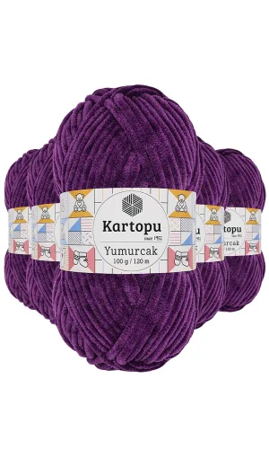 5 Adet Yumurcak Kadife El Örgü İpi Açık Mor K719