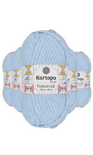 5 Adet Yumurcak Kadife El Örgü İpi Bebe Mavi K523