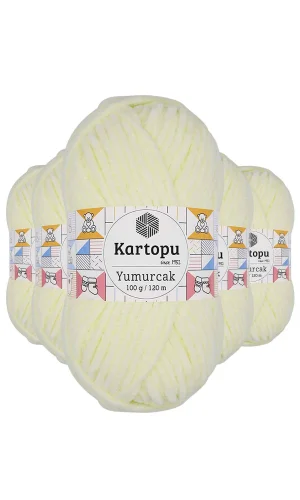 5 Adet Yumurcak Kadife El Örgü İpi Krem K335