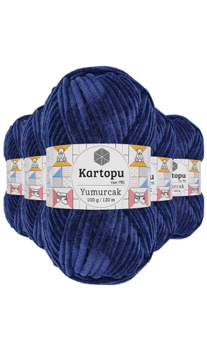 5 Adet Yumurcak Kadife El Örgü İpi Lacivert K635