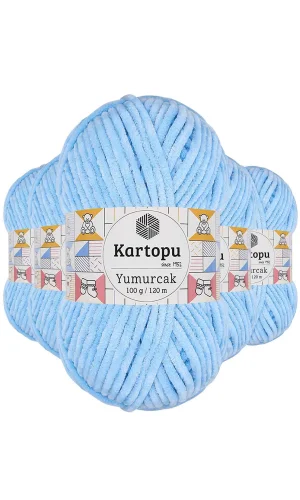 5 Adet Yumurcak Kadife El Örgü İpi Mavi K540