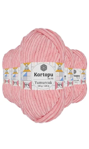 5 Adet Yumurcak Kadife El Örgü İpi Pudra K777