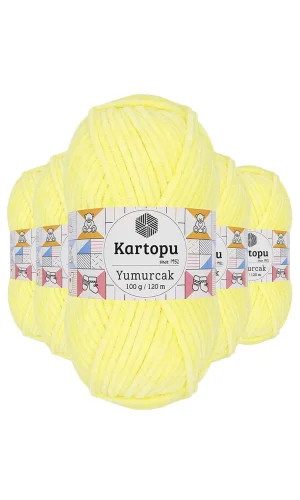 5 Adet Yumurcak Kadife El Örgü İpi Sarı K333