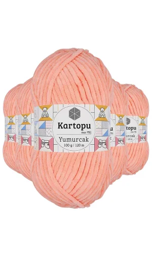 5 Adet Yumurcak Kadife El Örgü İpi Somon K218