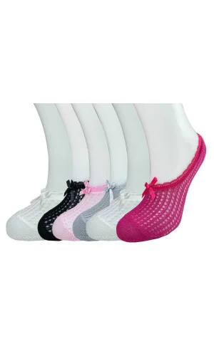 6 Adet Fiyonklu File Kadın Babet Çorap