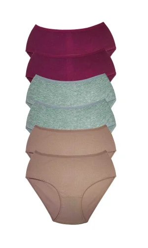 6 Adet Kadın Yüksek Bel Ribana Bato Külot S084