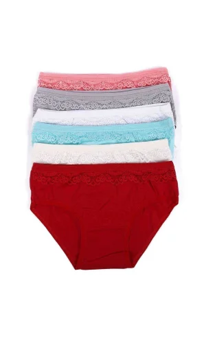 6 adet Kız Çocuk Dantelli Kız Bikini 408