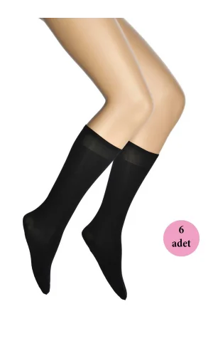 6 Adet Masaj Kadın Çorap Siyah 500