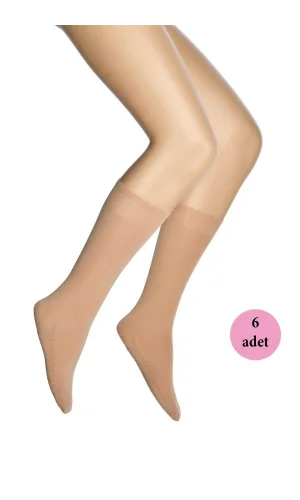 6 Adet Masaj Kadın Çorap Ten 57