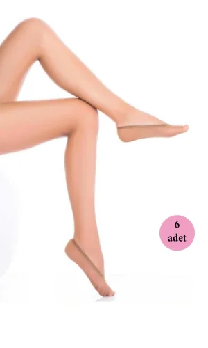 6 Adet Microfiber Suba Kadın Babet Çorap Ten 57