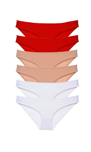 6 adet Süper Eko Set Likralı Kadın Slip Külot 547