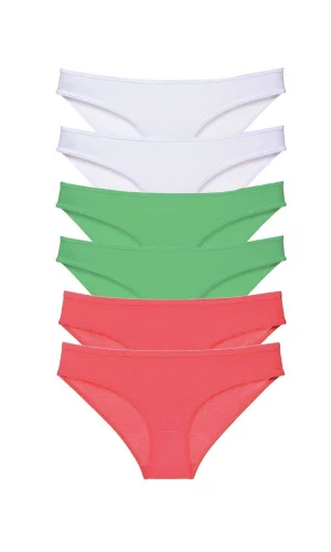 6 adet Süper Eko Set Likralı Kadın Slip Külot 552