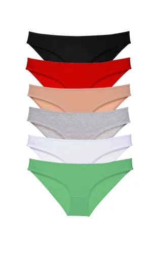 6 adet Süper Eko Set Likralı Kadın Slip Külot Renk 2