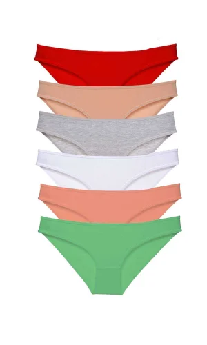 6 adet Süper Eko Set Likralı Kadın Slip Külot Renk 4