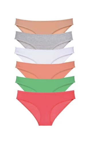 6 adet Süper Eko Set Likralı Kadın Slip Külot Renk 6