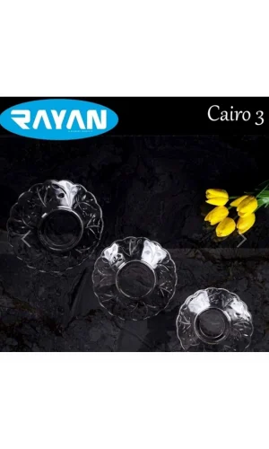 6lı Cam Tabak Güneş Yıldız Gül 3 Model Royaleks-G-405