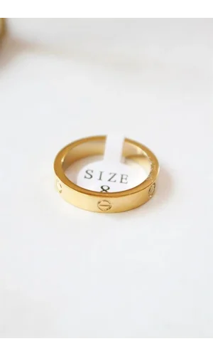 6lı Crt Model İnce Alyans Yüzük Seti - Altın