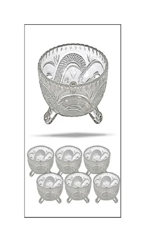 6lı Kristal Lüx Ayaklı Cam Çerezlik Şekerlik Sunumluk Kase