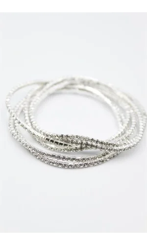 6lı Lastikli Bileklik - Gümüş