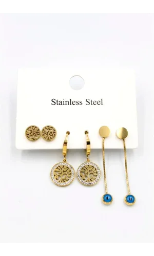 6lı Set Küpe - Altın