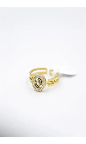 6lı Yuvarlak Taşlı Yüzük - Altın