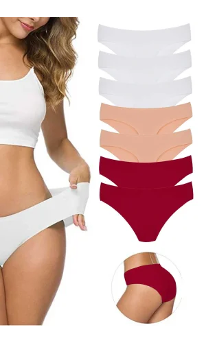 7 Adet Kadın Dikişsiz Lazer Kesim Esnek İz yapmayan Külot S10