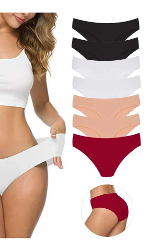 7 Adet Kadın Dikişsiz Lazer Kesim Esnek İz yapmayan Külot S11