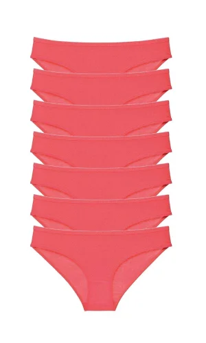 7 adet Süper Eko Set Likralı Kadın Slip Külot Fuşya
