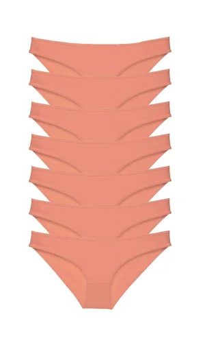 7 adet Süper Eko Set Likralı Kadın Slip Külot Pudra