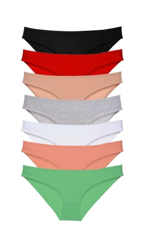 7 adet Süper Eko Set Likralı Kadın Slip Külot Set 1