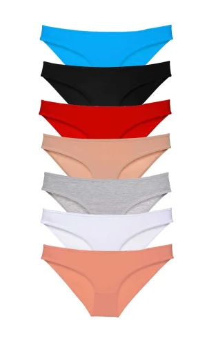 7 adet Süper Eko Set Likralı Kadın Slip Külot Set 1