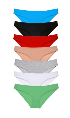 7 adet Süper Eko Set Likralı Kadın Slip Külot Set 2