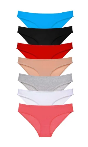 7 adet Süper Eko Set Likralı Kadın Slip Külot Set 3