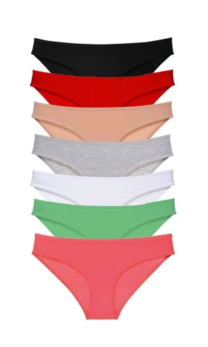 7 adet Süper Eko Set Likralı Kadın Slip Külot Set 3