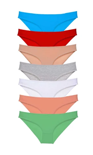 7 adet Süper Eko Set Likralı Kadın Slip Külot Set 4