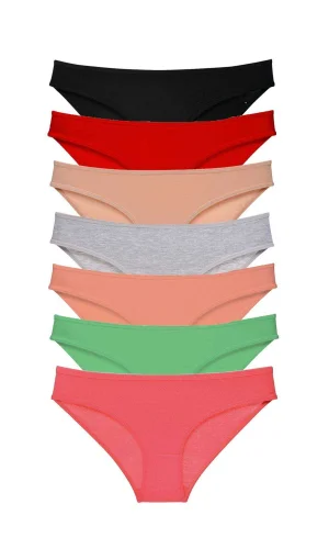 7 adet Süper Eko Set Likralı Kadın Slip Külot Set 4