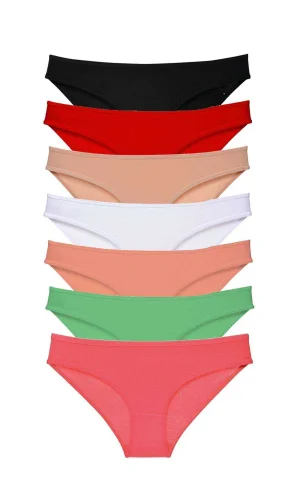 7 adet Süper Eko Set Likralı Kadın Slip Külot Set 5