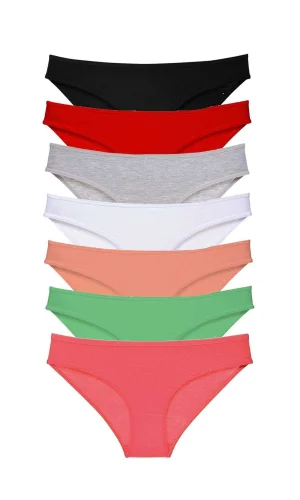 7 adet Süper Eko Set Likralı Kadın Slip Külot Set 6
