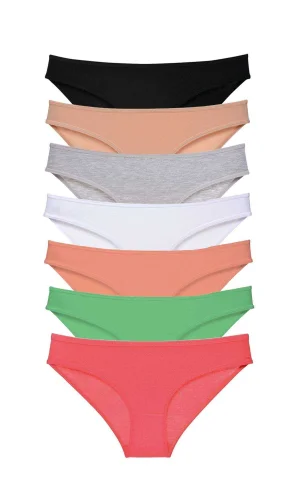 7 adet Süper Eko Set Likralı Kadın Slip Külot Set 7