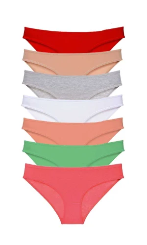 7 adet Süper Eko Set Likralı Kadın Slip Külot Set 8