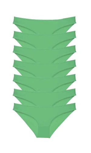 7 adet Süper Eko Set Likralı Kadın Slip Külot Yeşil