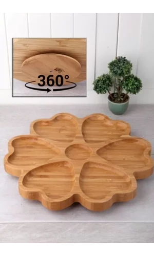 7 Bölmeli Döner Bambu Sunum Tabağı Royaleks-KDS3030