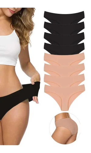 8 Adet Kadın Dikişsiz Lazer Kesim Esnek İz yapmayan Külot S2