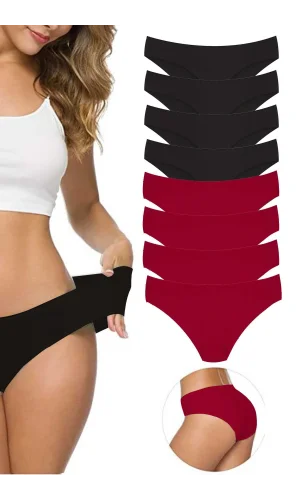 8 Adet Kadın Dikişsiz Lazer Kesim Esnek İz yapmayan Külot S4