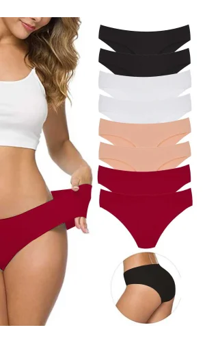 8 Adet Kadın Dikişsiz Lazer Kesim Esnek İz yapmayan Külot S7